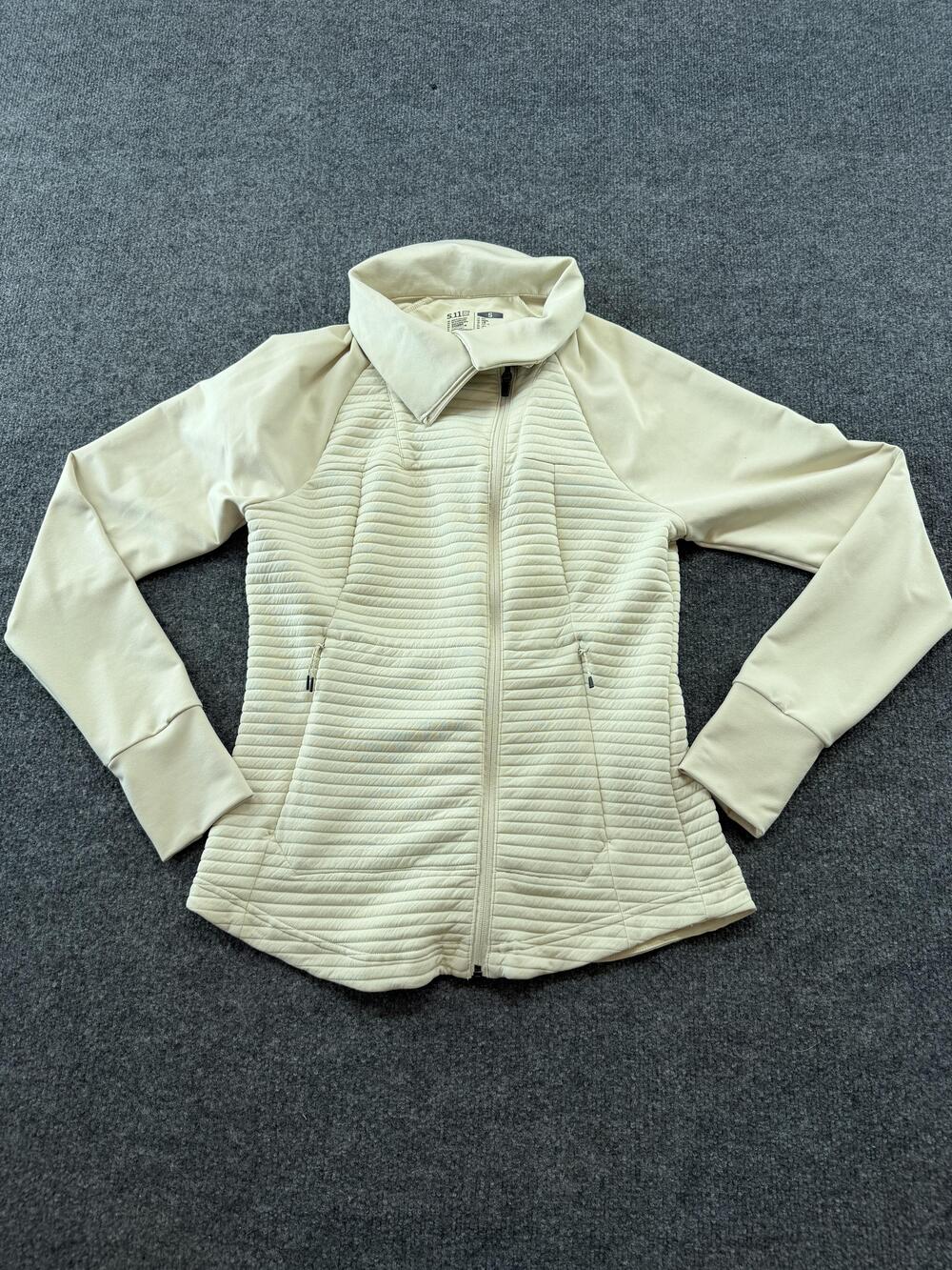 5.11 Tactical Jacket Womens Small White Quilted Full Zip Thumbholes Pockets